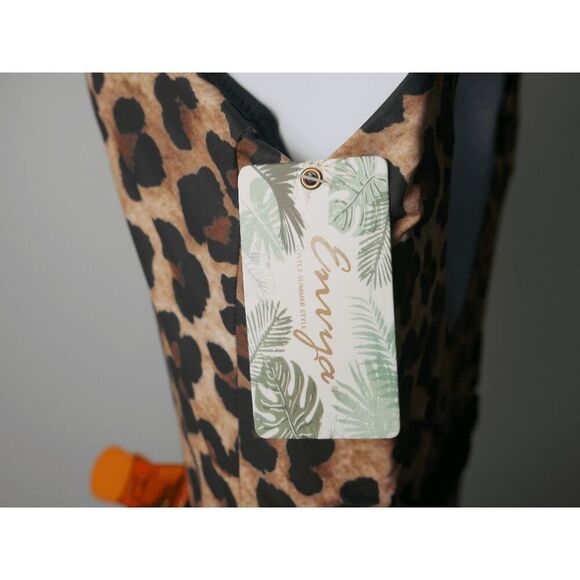 ENVYA Leopard Print Belted Retro One-piece Swimwear M - Picture 4 of 5